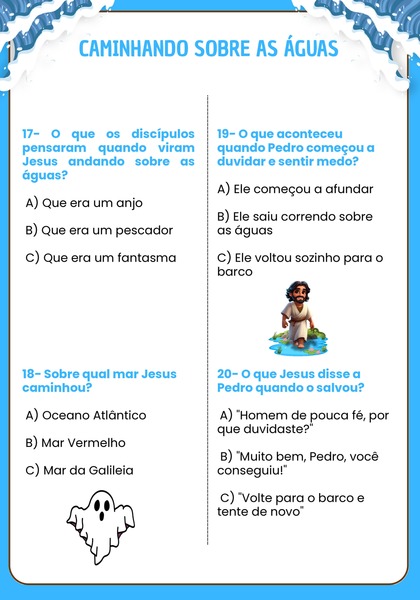 Quiz Bíblico - Caminhando Sobre as Águas