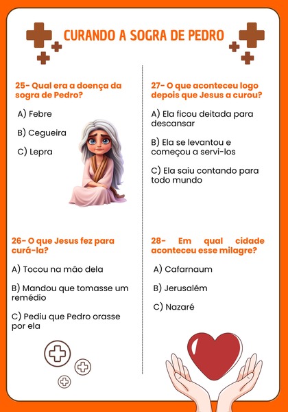 Quiz Bíblico - Curando a Sogra de Pedro