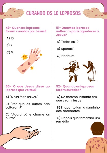 Quiz Bíblico - Curando os Dez Leprosos
