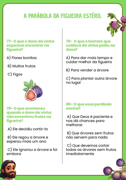 Quiz Bíblico - Parábola da Figueira Estéril