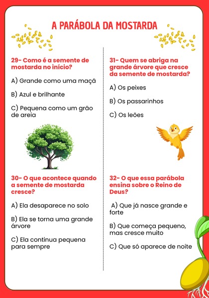 Quiz Bíblico - Parábola da Mostarda