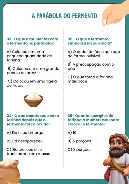 Quiz Bíblico - Parábola do Fermento