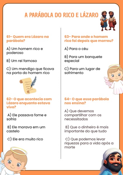 Quiz Bíblico - Parábola do Rico e Lázaro