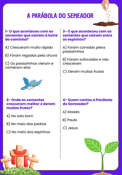Quiz Bíblico - Parábola do Semeador