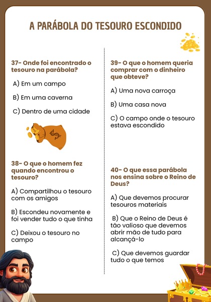 Quiz Bíblico - Parábola do Tesouro Escondido