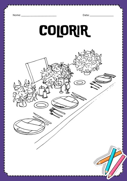 Vamos Colorir - Banquete de Casamento