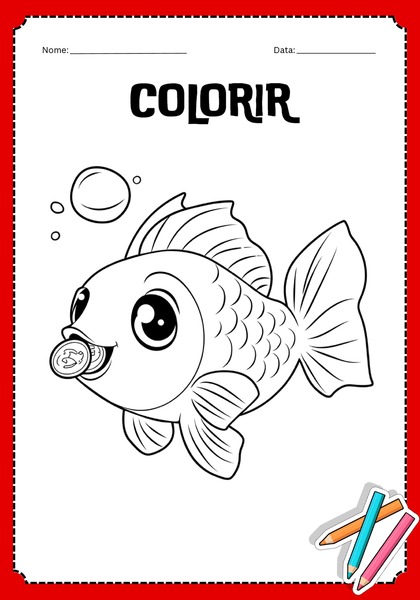 Vamos Colorir - Milagre da Moeda na Boca do Peixe