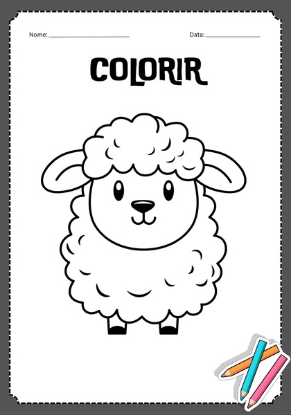 Vamos Colorir - Ovelha v.3
