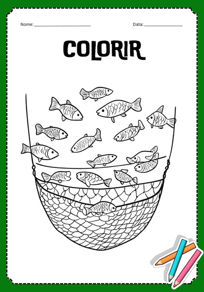 Vamos Colorir - Peixes na Rede