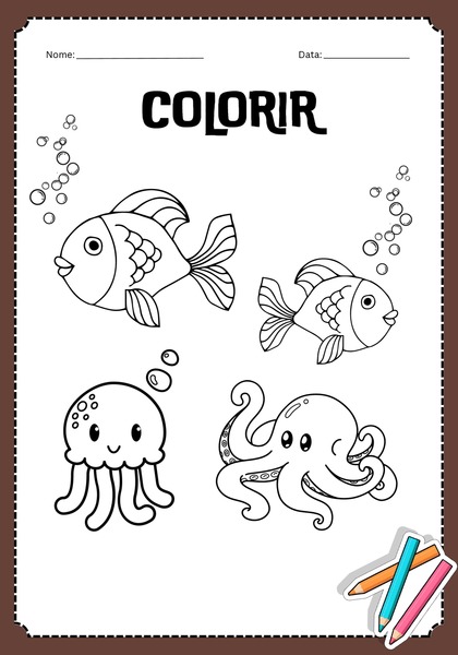Vamos Colorir - Peixes v.2