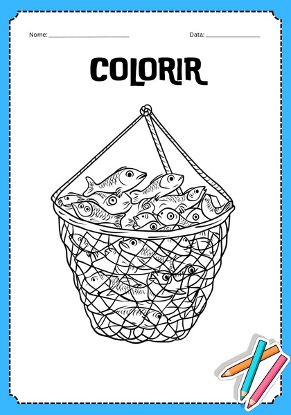 Vamos Colorir - Rede de Peixes
