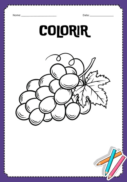 Vamos Colorir - Uvas