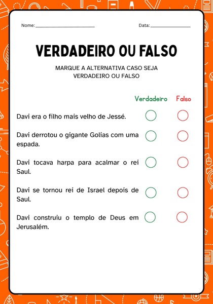 Verdadeiro ou Falso - Davi