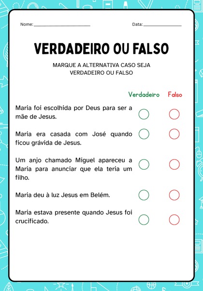 Verdadeiro ou Falso - Maria