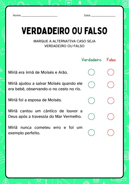 Verdadeiro ou Falso - Miriã