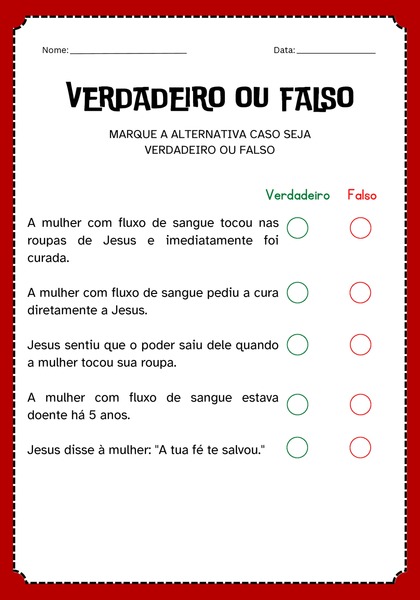 Verdadeiro ou Falso - Mulher com Fluxo de Sangue