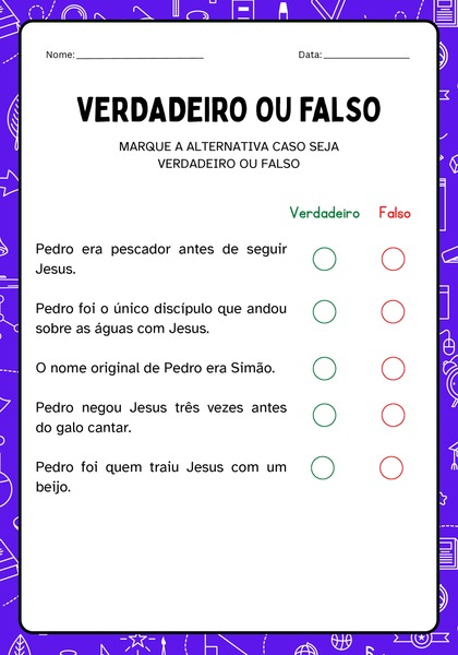 Verdadeiro ou Falso - Pedro