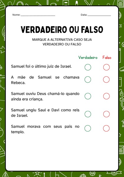 Verdadeiro ou Falso - Samuel